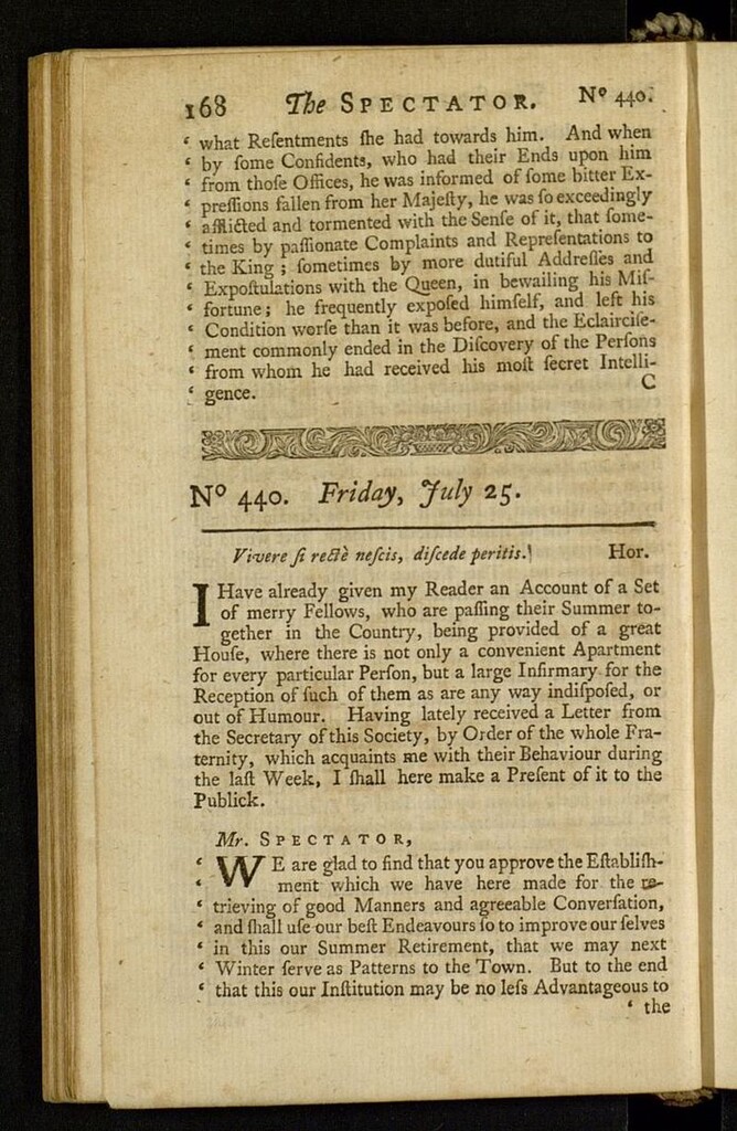 Miniatura de The Spectator del 25 de julio de 1712, nº 440