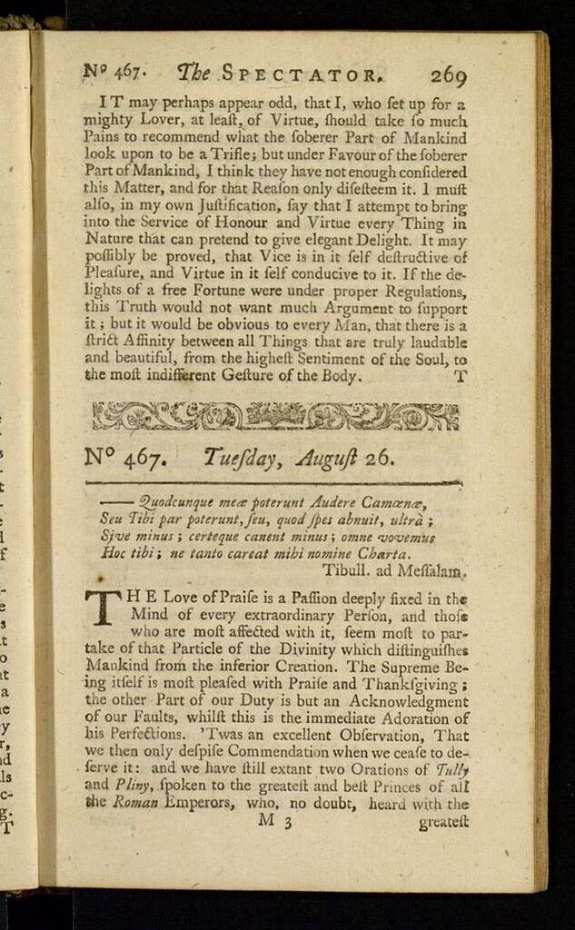 Miniatura de The Spectator del 26 de agosto de 1712, nº 467