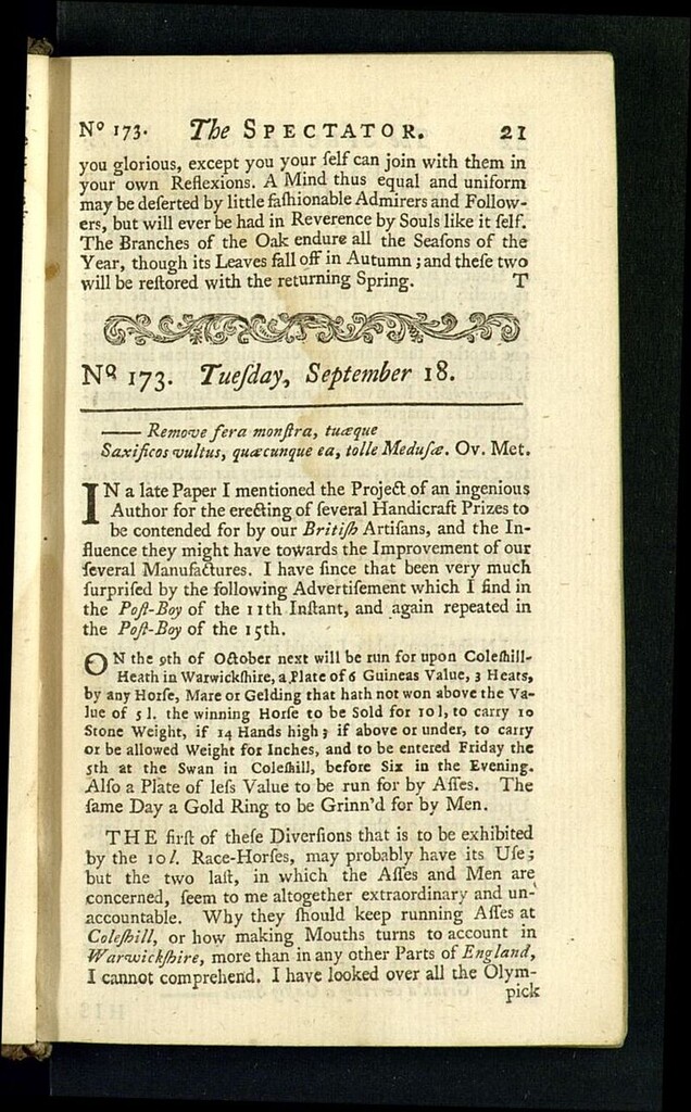 Miniatura de The Spectator del 18 de septiembre de 1711, nº 173