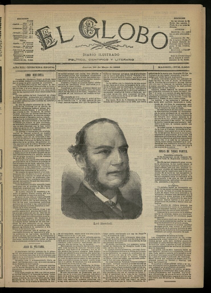 Miniatura de El Globo : diario ilustrado del 20 de mayo de 1886, nº 3855