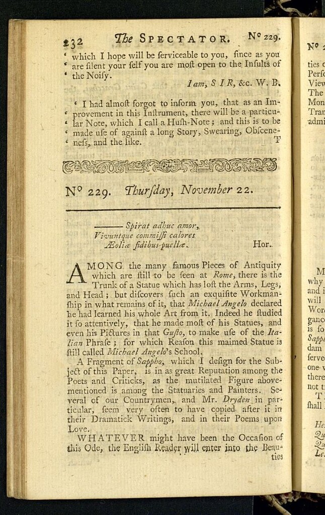 Miniatura de The Spectator del 22 de noviembre de 1711, nº 229