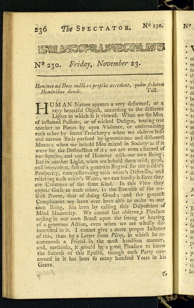 Miniatura de The Spectator del 23 de noviembre de 1711, nº 230