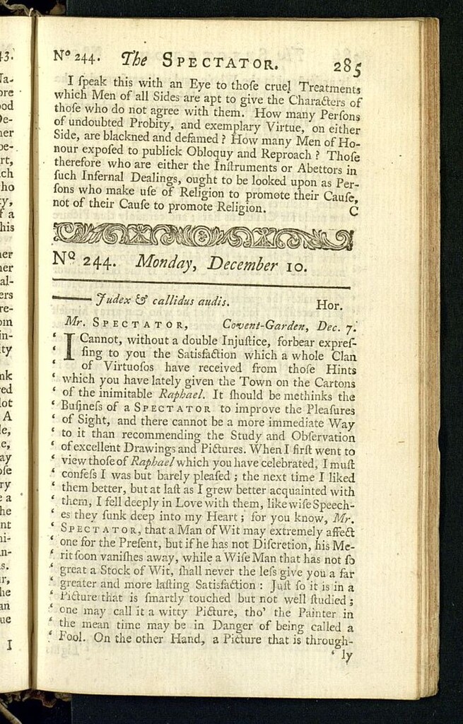 Miniatura de The Spectator del 10 de diciembre de 1711, nº 244
