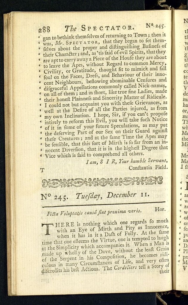 Miniatura de The Spectator del 11 de diciembre de 1711, nº 245