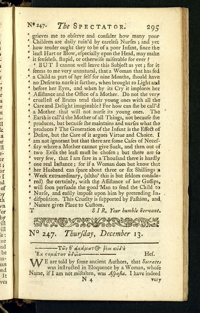 Miniatura de The Spectator del 13 de diciembre de 1711, nº 247