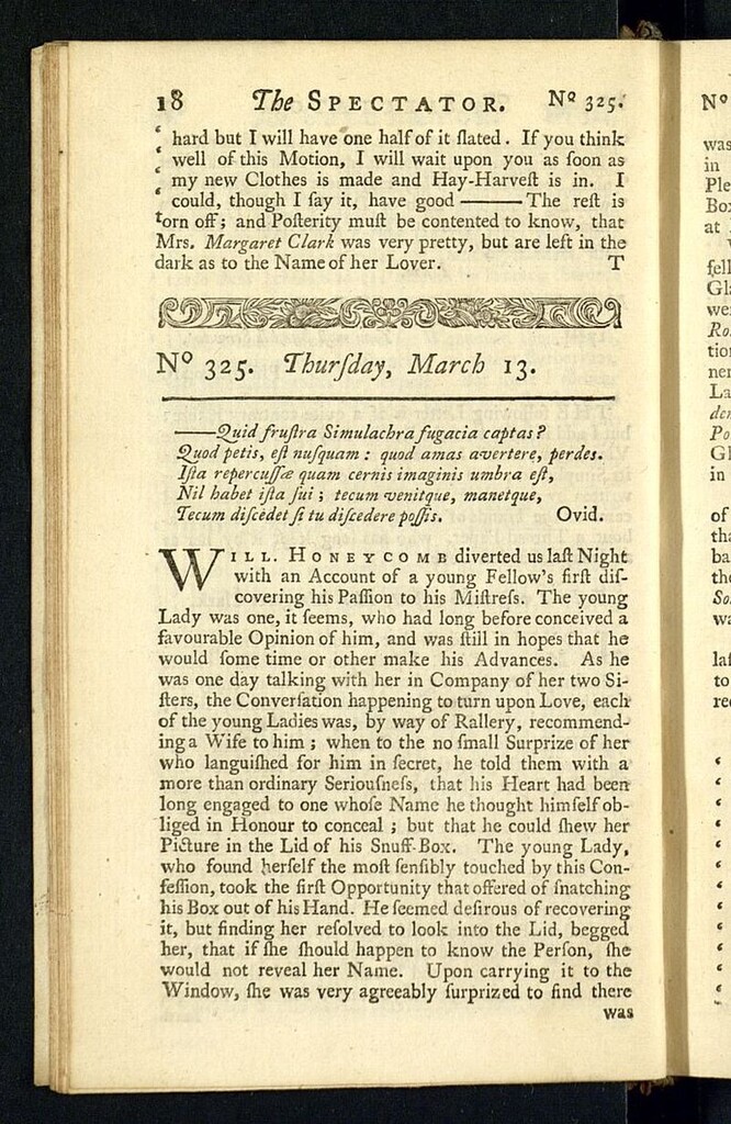 Miniatura de The Spectator del 13 de marzo de 1712, nº 325