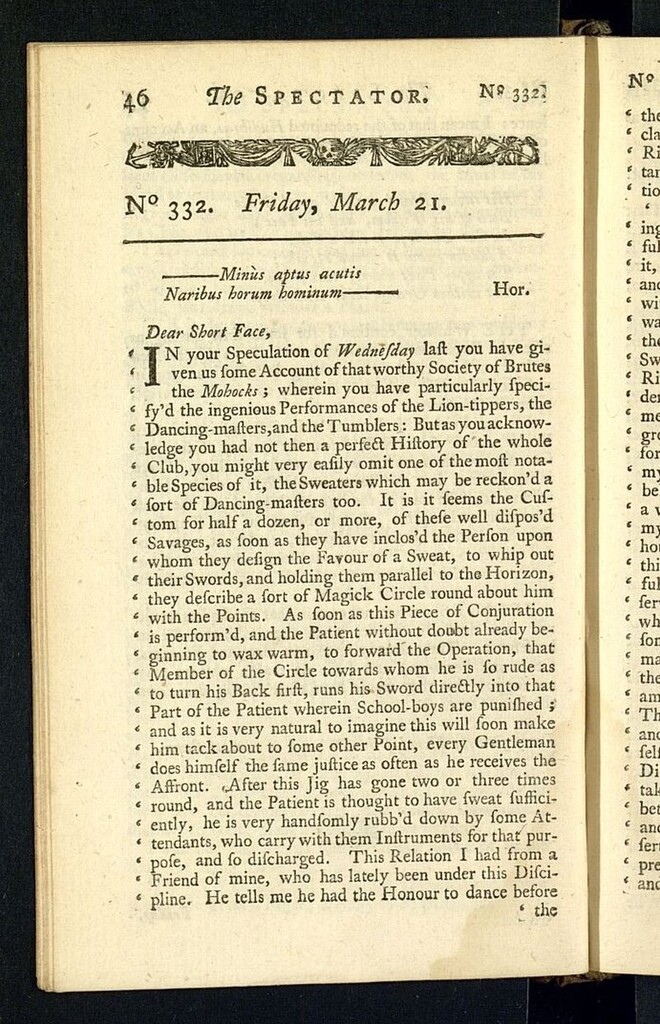 Miniatura de The Spectator del 21 de marzo de 1712, nº 332