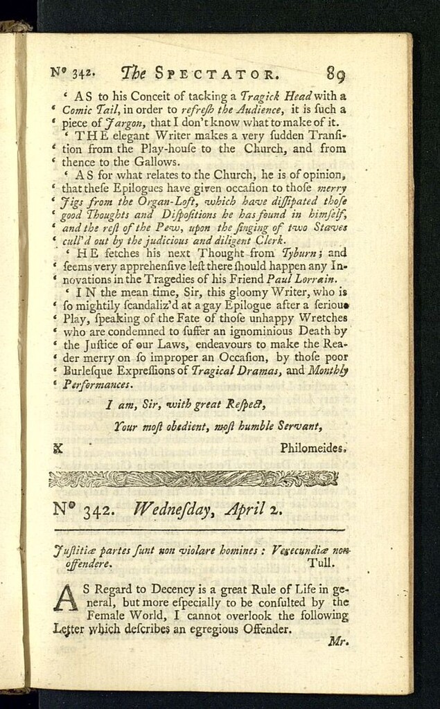 Miniatura de The Spectator del 2 de abril de 1712, nº 342