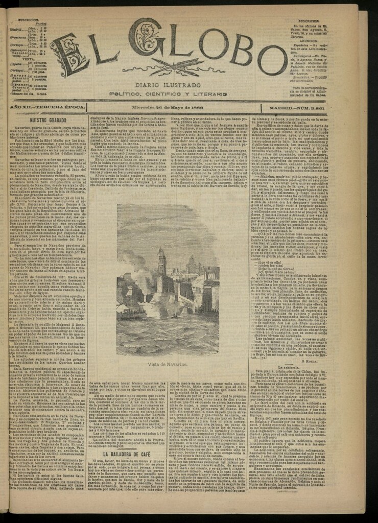 Miniatura de El Globo : diario ilustrado del 26 de mayo de 1886, nº 3861