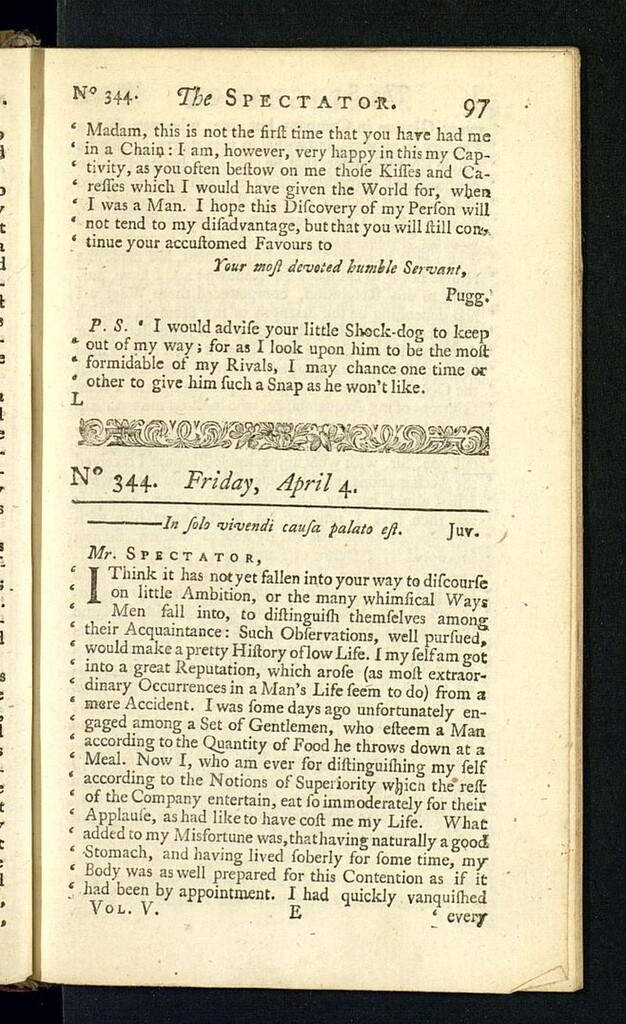 Miniatura de The Spectator del 4 de abril de 1712, nº 344