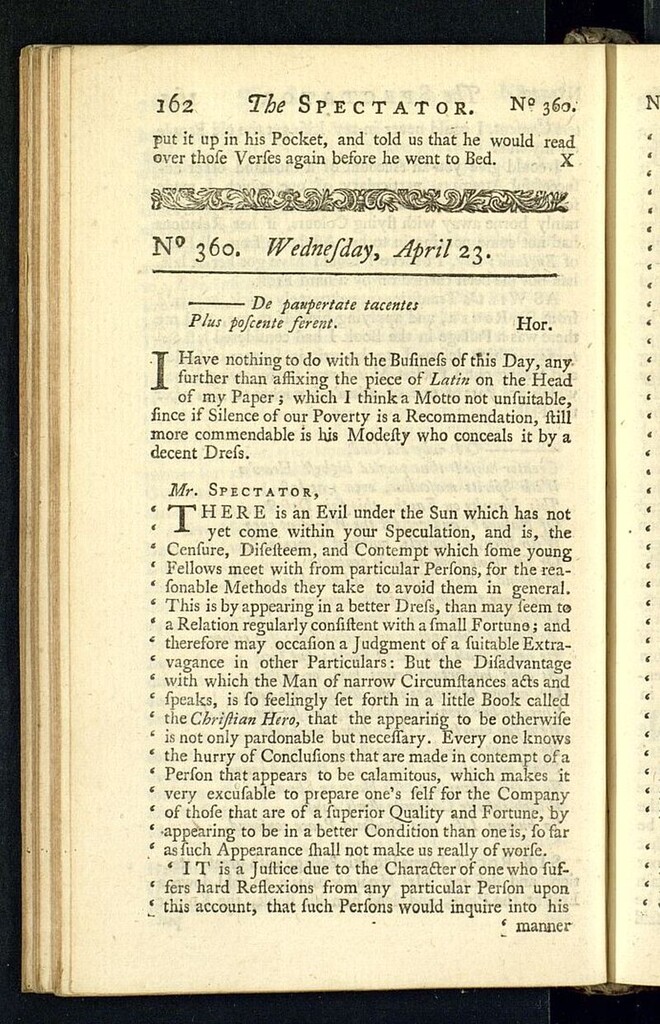 Miniatura de The Spectator del 23 de abril de 1712, nº 360