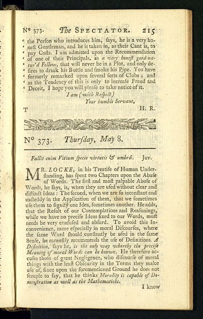 Miniatura de The Spectator del 8 de mayo de 1712, nº 373