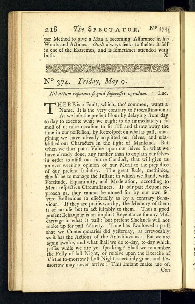 Miniatura de The Spectator del 9 de mayo de 1712, nº 374