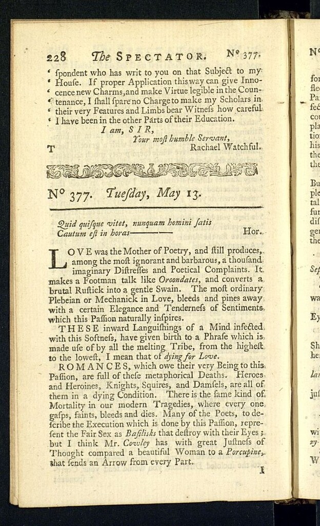 Miniatura de The Spectator del 13 de mayo de 1712, nº 377