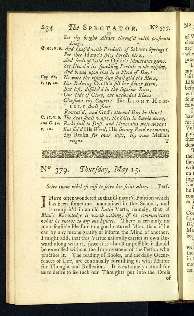 Miniatura de The Spectator del 15 de mayo de 1712, nº 379
