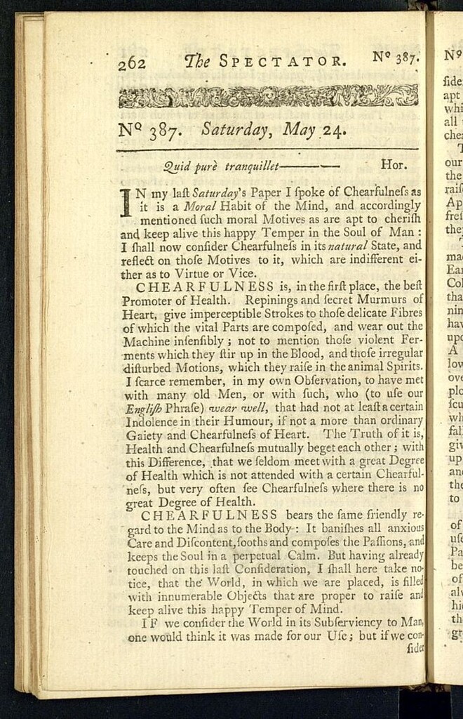 Miniatura de The Spectator del 24 de mayo de 1712, nº 387