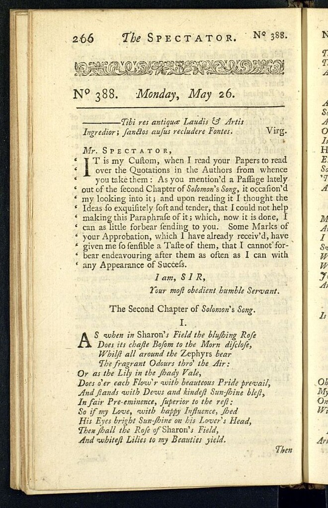 Miniatura de The Spectator del 26 de mayo de 1712 nº 388