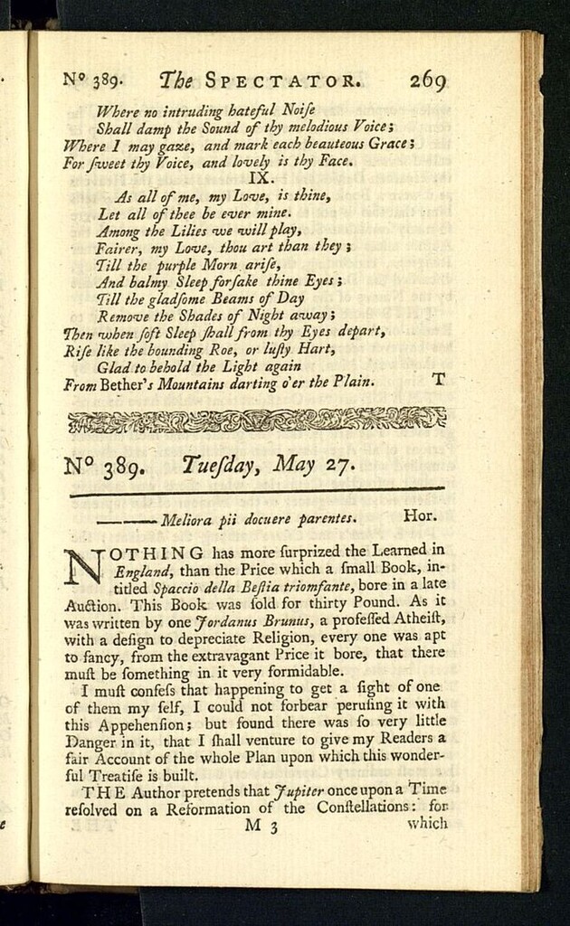 Miniatura de The Spectator del 27 de mayo de 1712, nº 389