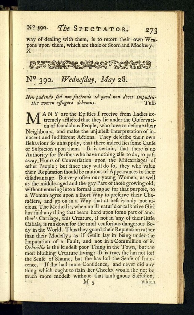 Miniatura de The Spectator del 28 de mayo de 1712, nº 390