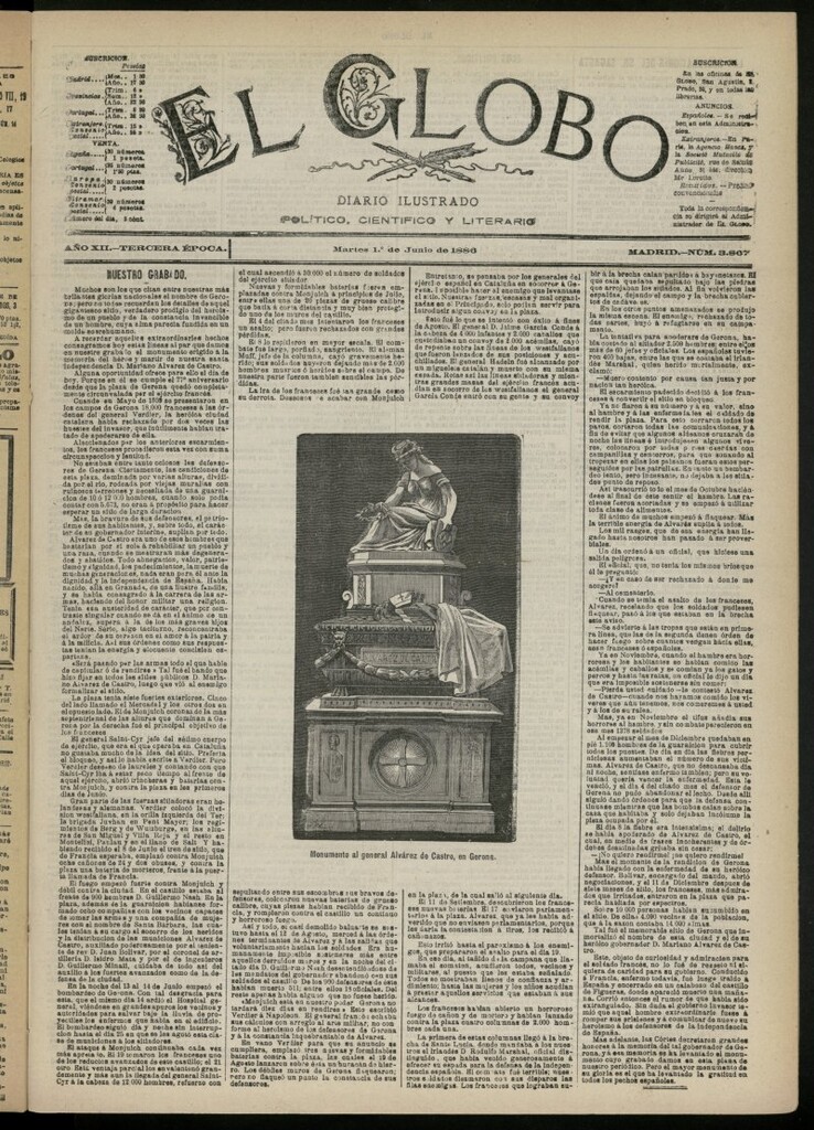 Miniatura de El Globo : diario ilustrado del 1 de junio de 1886, nº 3867