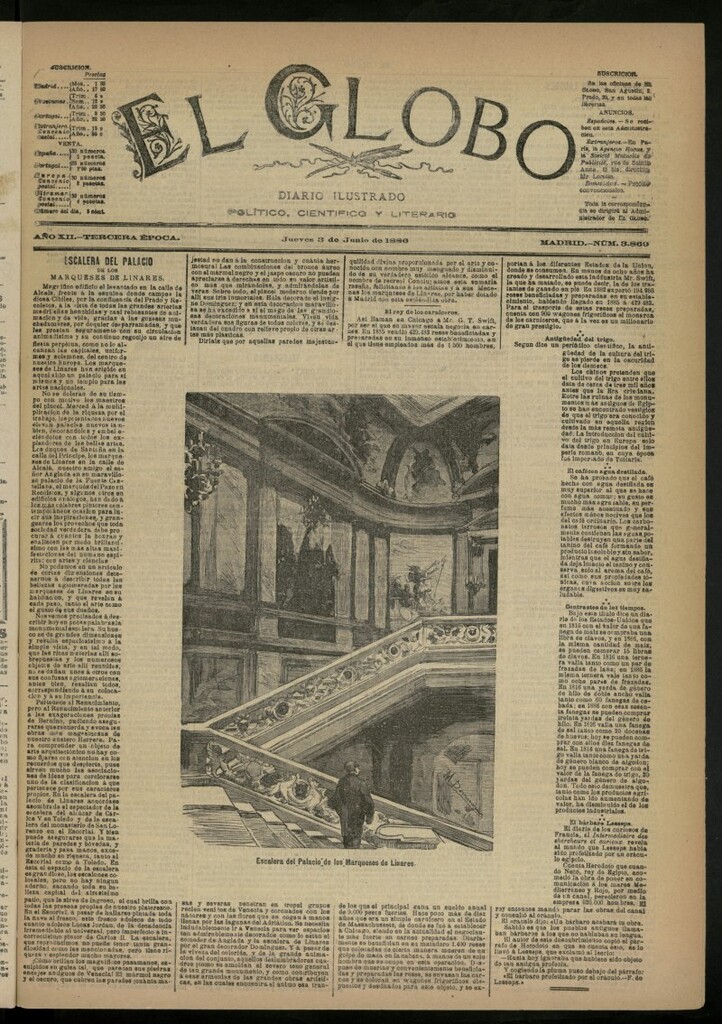Miniatura de El Globo : diario ilustrado del 3 de junio de 1886, nº 3869