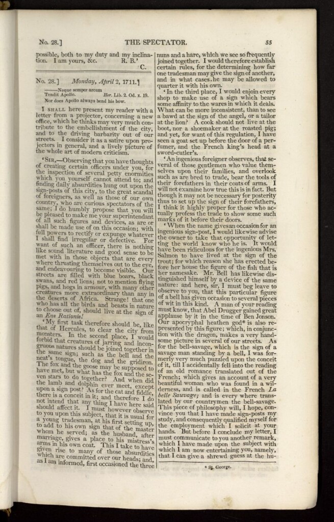 Miniatura de The Spectator : with notes and general index de abril de 1711, nº 28