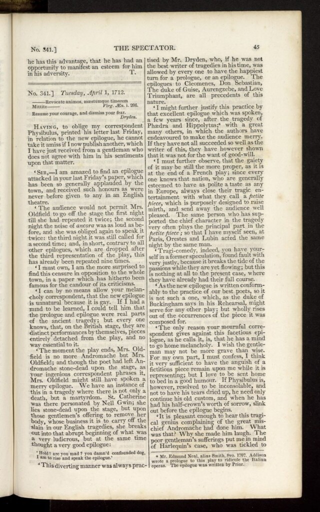 Miniatura de The Spectator : with notes and general index de abril de 1712, nº 341