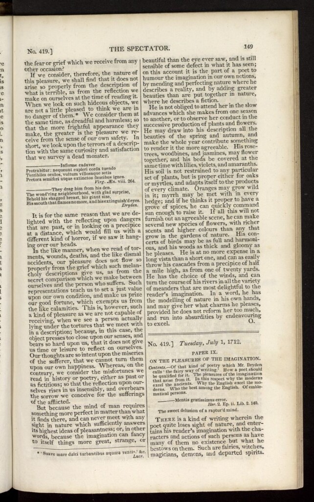 Miniatura de The Spectator : with notes and general index de julio de 1712, nº 419