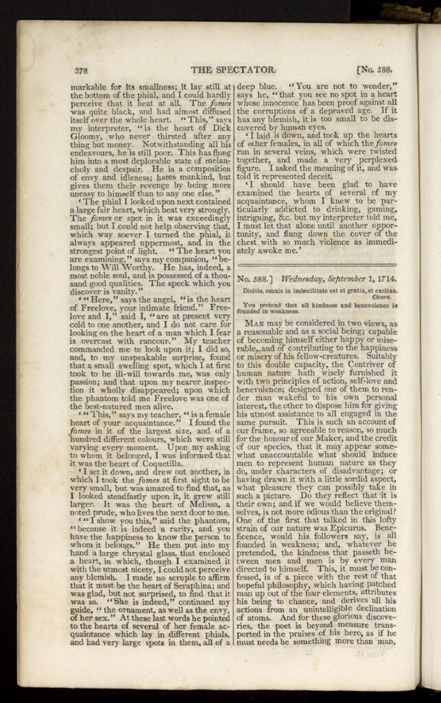 Miniatura de The Spectator : with notes and general index de septiembre de 1714, nº 588