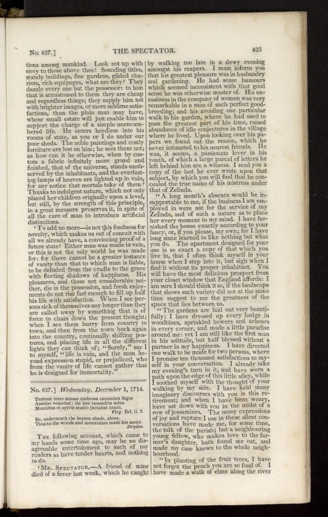 Miniatura de The Spectator : with notes and general index de diciembre de 1714, nº 627