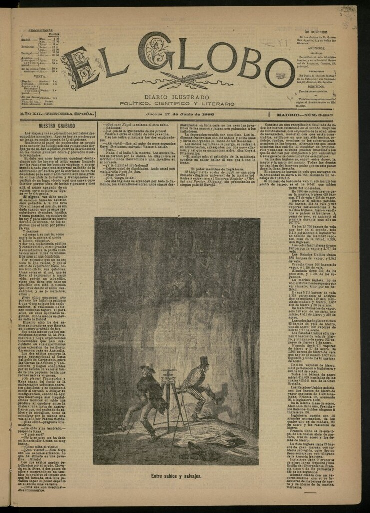 Miniatura de El Globo : diario ilustrado del 17 de junio de 1886, nº 3883