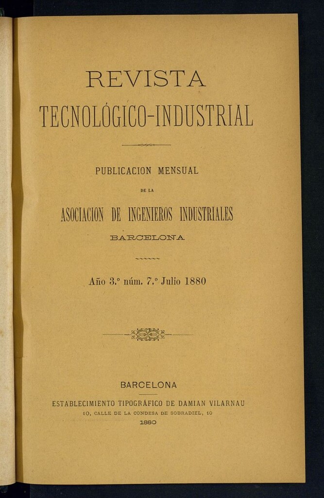 Miniatura de Revista Tecnológico industrial de julio de 1880