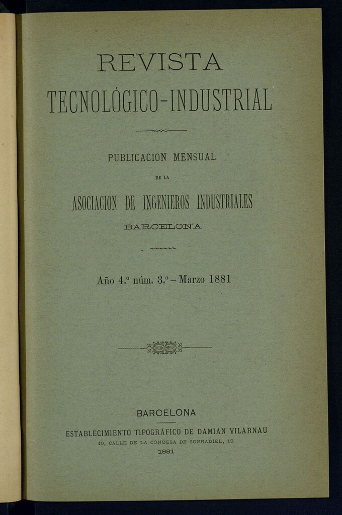Miniatura de Revista Tecnológico Industrial de marzo de 1881