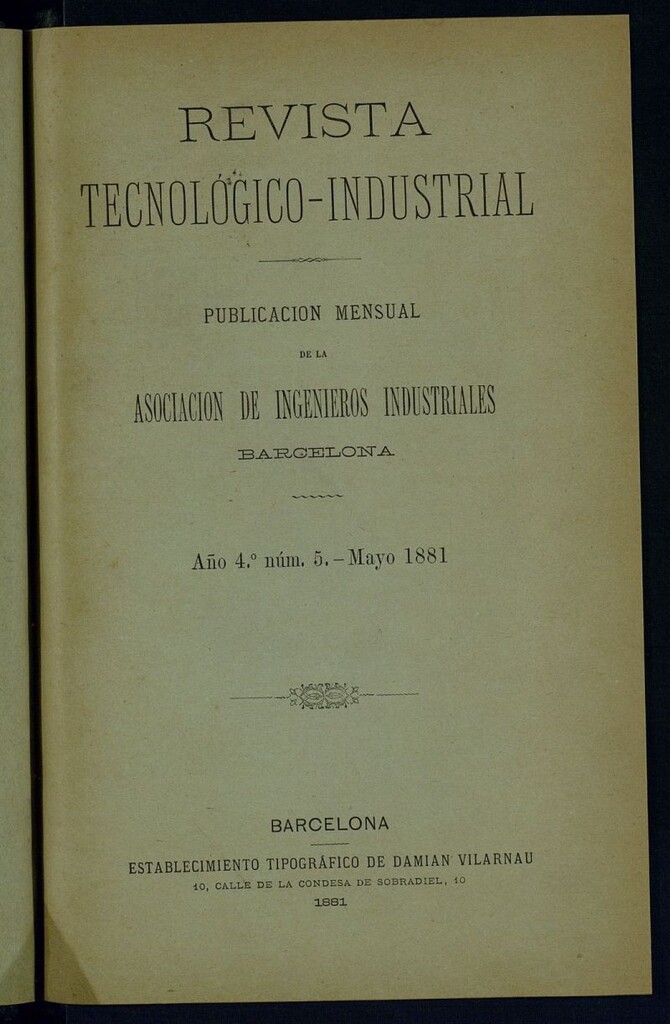 Miniatura de Revista Tecnológico Industrial de mayo de 1881