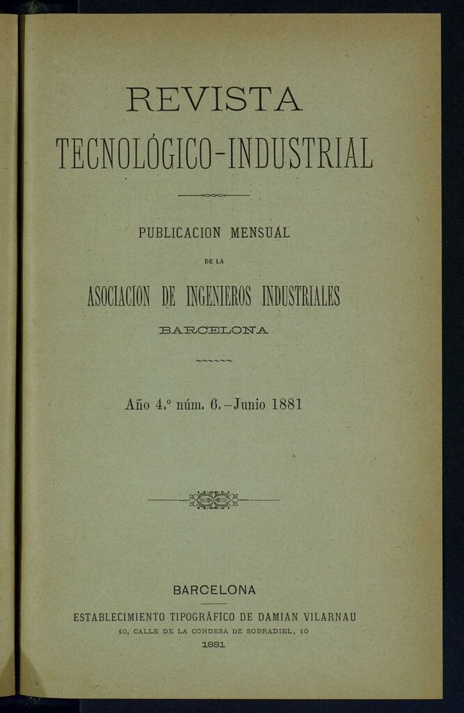 Miniatura de Revista Tecnológico Industrial de junio de 1881