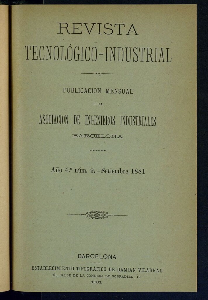 Miniatura de Revista Tecnológico industrial de septiembre de 1881