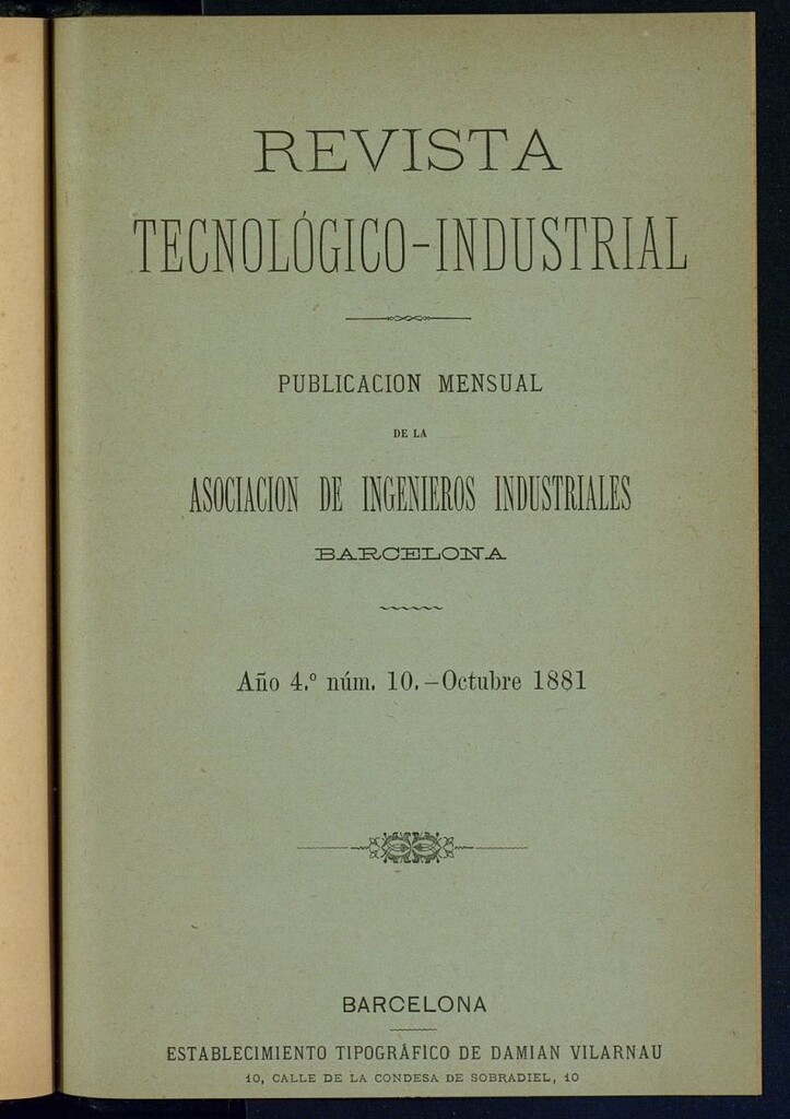 Miniatura de Revista Tecnológico industrial de octubre de 1881