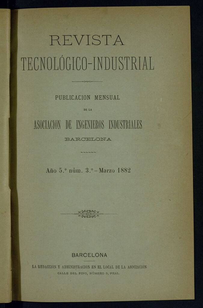Miniatura de Revista Tecnológico Industrial de marzo de 1882