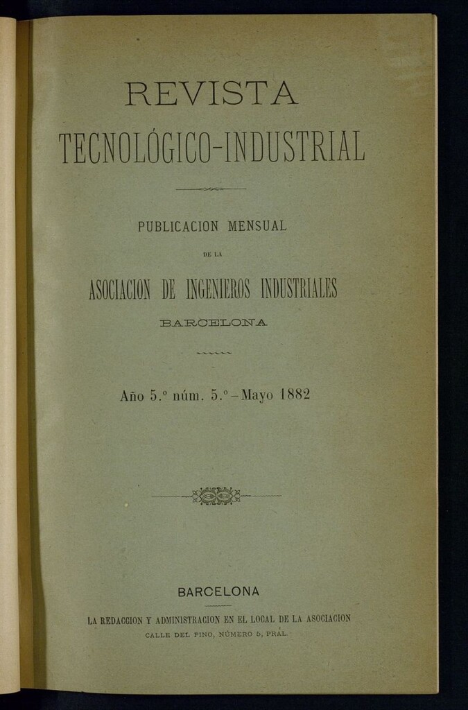 Miniatura de Revista Tecnológico Industrial de mayo de 1882