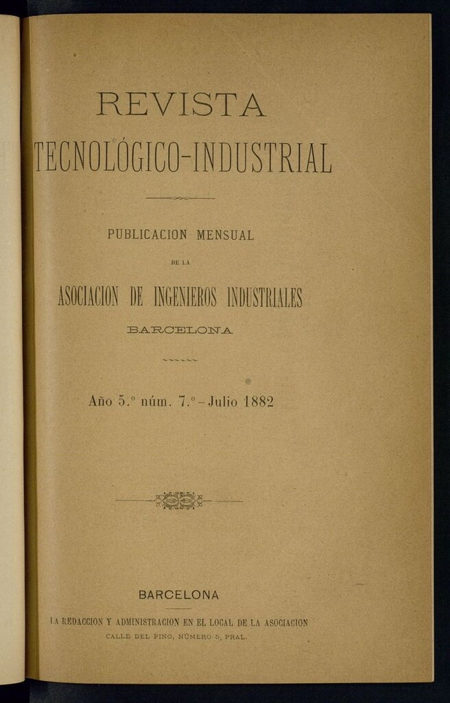 Miniatura de Revista Tecnológico Industrial de julio de 1882