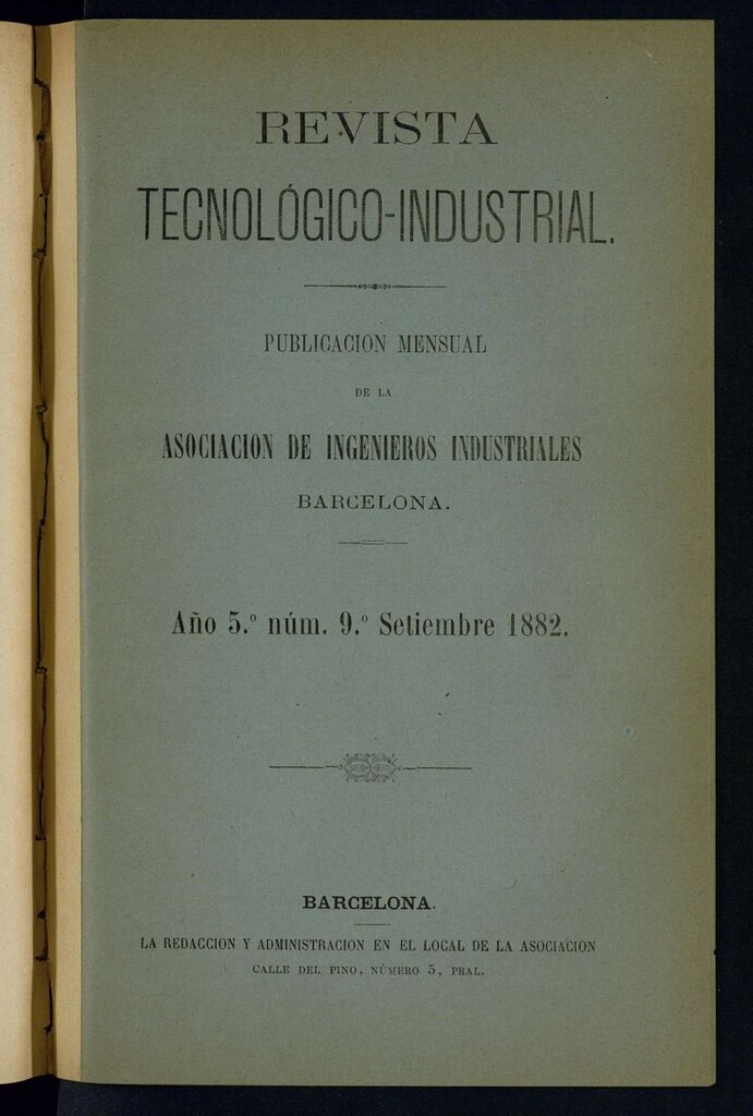 Miniatura de Revista Tecnológico Industrial de septiembre de 1882