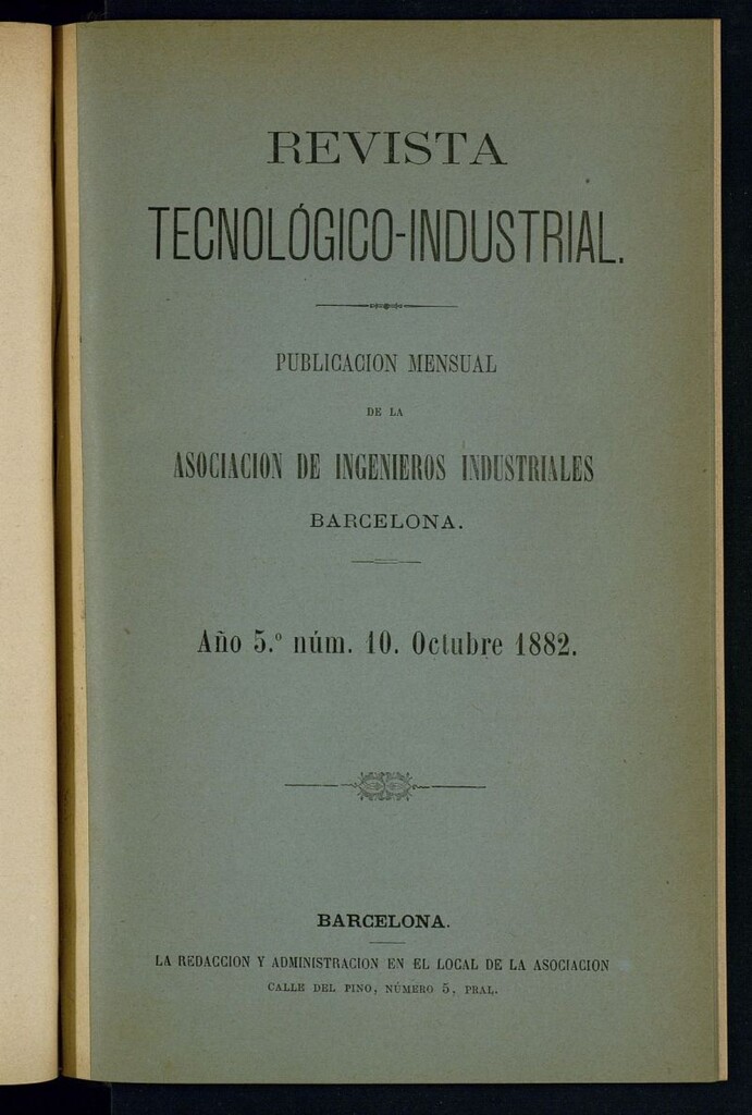 Miniatura de Revista Tecnológico Industrial de octubre de 1882