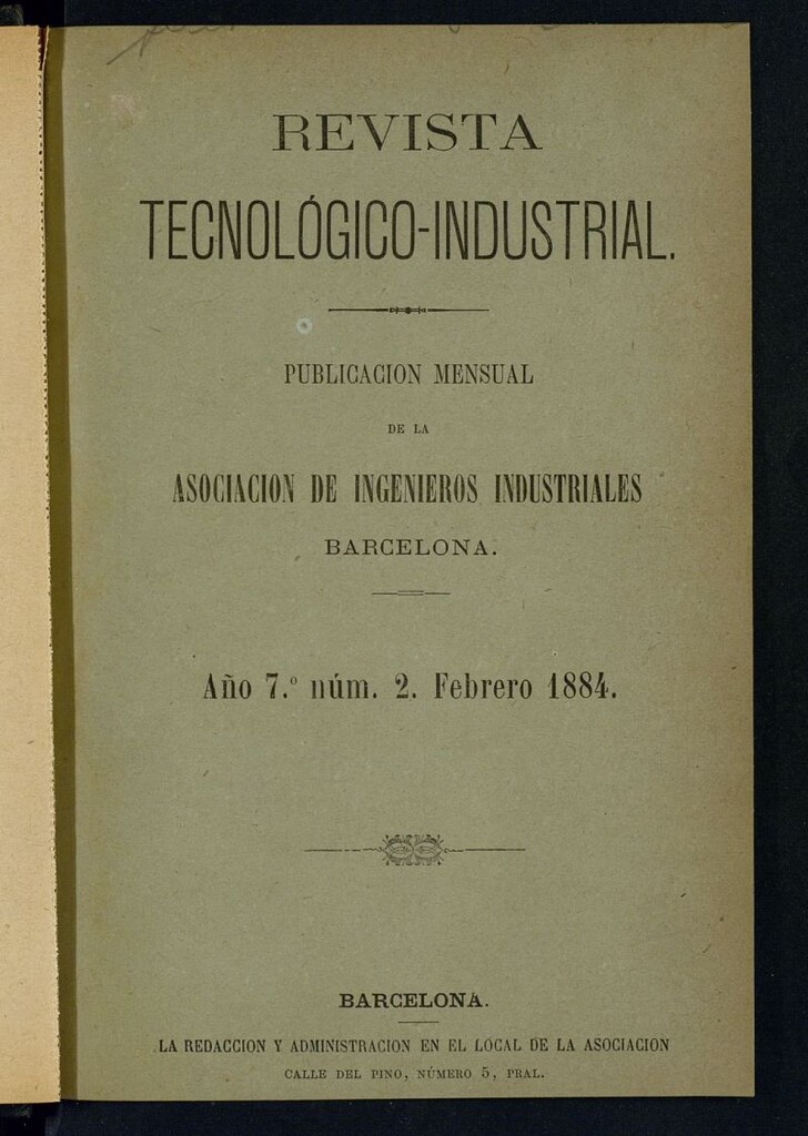 Miniatura de Revista Tecnológico Industrial de febrero de 1884