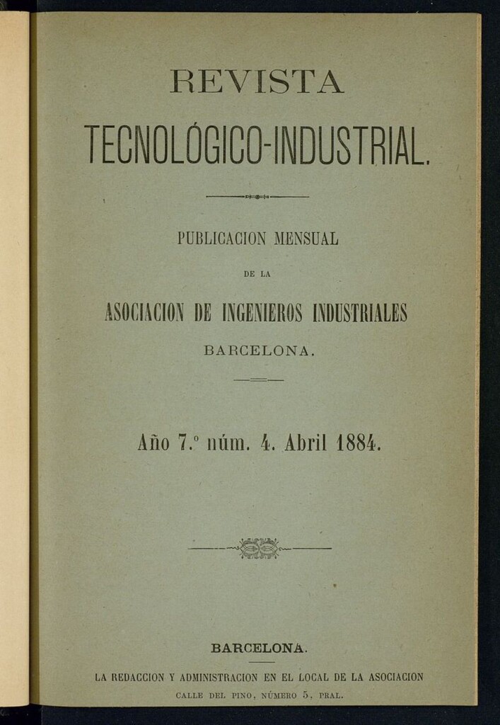 Miniatura de Revista Tecnológico Industrial de abril de 1884