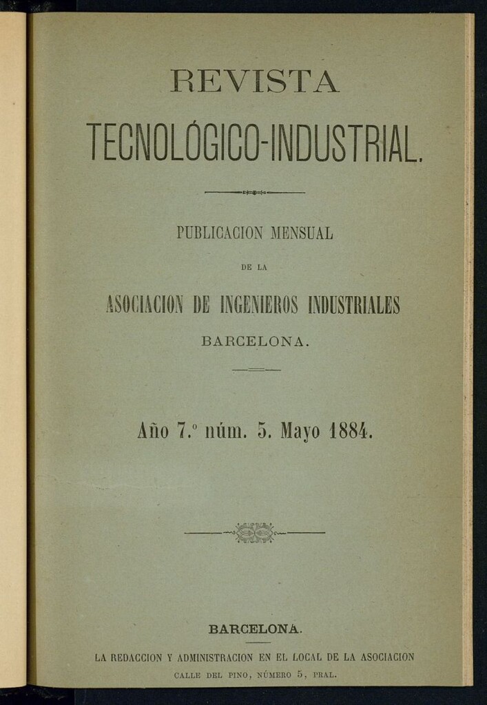 Miniatura de Revista Tecnológico Industrial de mayo de 1884