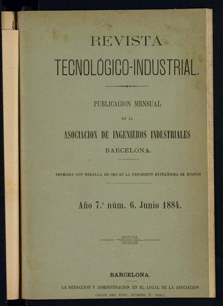 Miniatura de Revista Tecnológico Industrial de junio de 1884