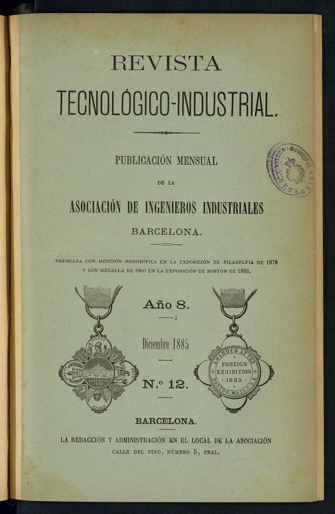 Miniatura de Revista Tecnológico industrial de diciembre de 1885