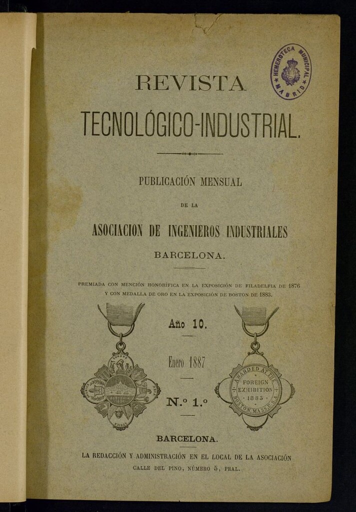 Miniatura de Revista Tecnológico Industrial de enero de 1887