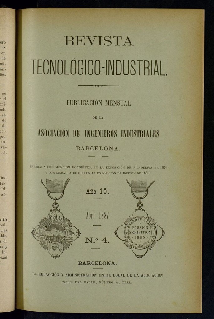 Miniatura de Revista Tecnológico Industrial de abril de 1887