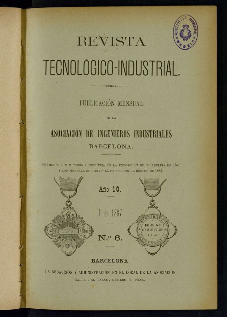 Miniatura de Revista Tecnológico Industrial de junio de 1887
